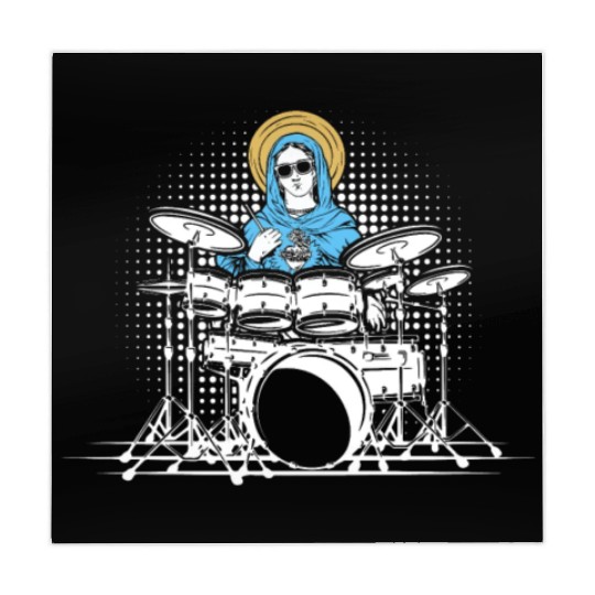 Holy Mother of Jesus Mary Playing Drums - Drums Mahjong Mats