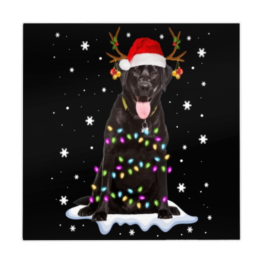 Black Lab Labrador Christmas Tree Light Pajama Dog Mahjong Mats