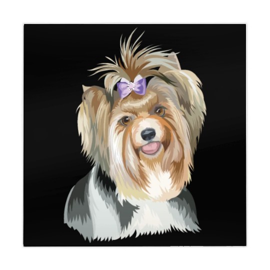 Cute Biewer Terrier Dog Watercolor Painting Mahjong Mats