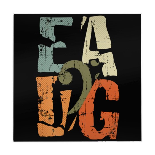 Bass Guitar Player Eadg Bass Clef For Bassist Mahjong Mats