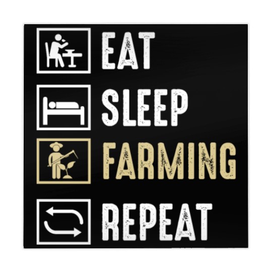 Funny Quote Eat Sleep Farming Repeat Mahjong Mats