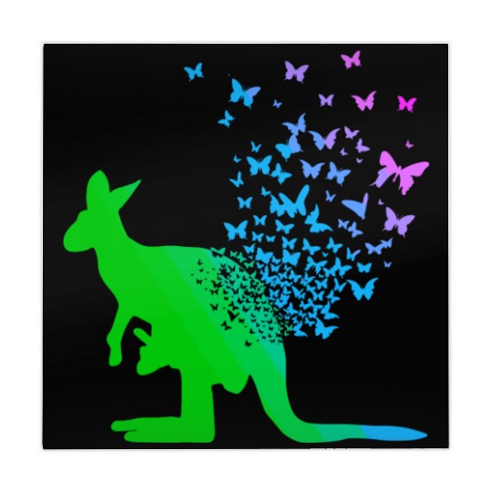 Butterfly & Kangaroo In Nature Australia Kangaroo Mahjong Mats