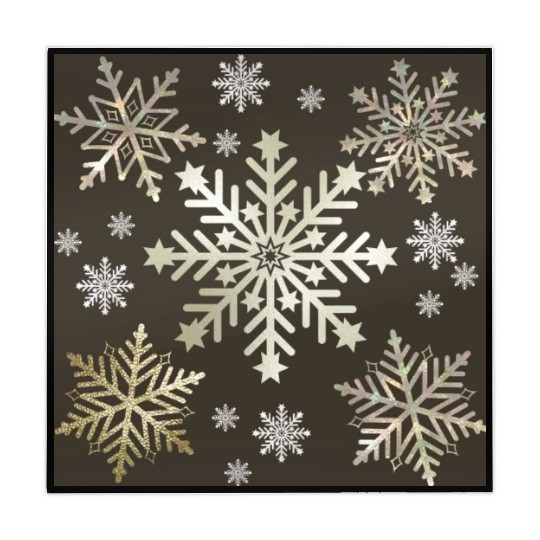 Beige Snowflakes Christmas Pattern Mahjong Mats