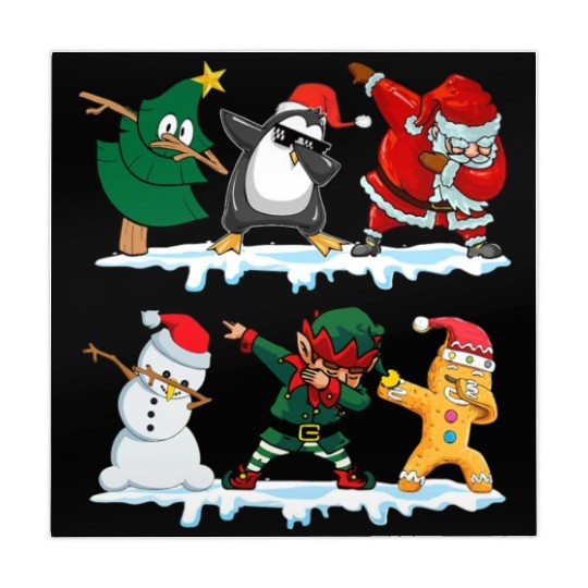 Dabbing Santa Elf Friends Funny Christmas Dabs Mahjong Mats