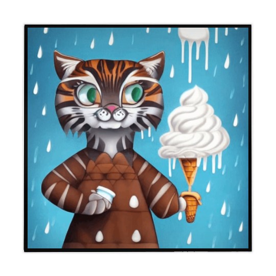 happy tiger love ice cream Mahjong Mats