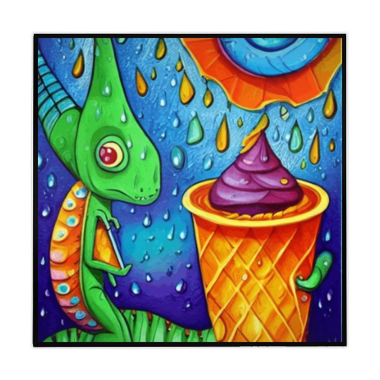 happy dinosaur love ice cream Mahjong Mats