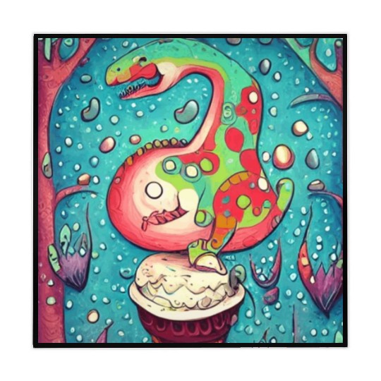 happy dinosaur love ice cream Mahjong Mats