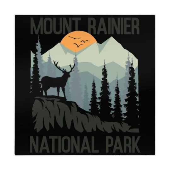 Mount Rainier National Park Mountains Deer Mahjong Mats