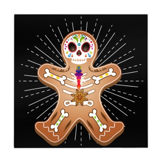 Gingerbread man Sugar Skull decor for Christmas Mahjong Mats