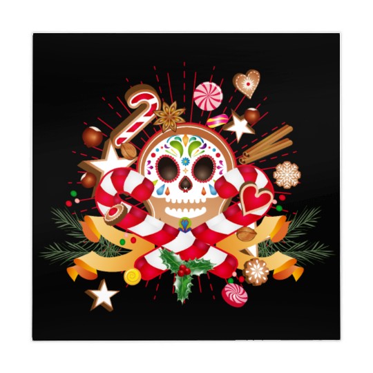 Gingerbread man Sugar Skull decor for Christmas Mahjong Mats