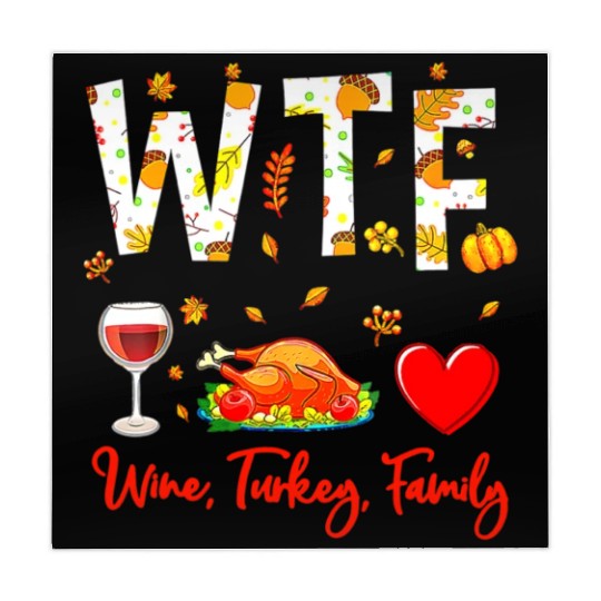 Wine Turkey Family WTF Funny Thanksgiving Mahjong Mats