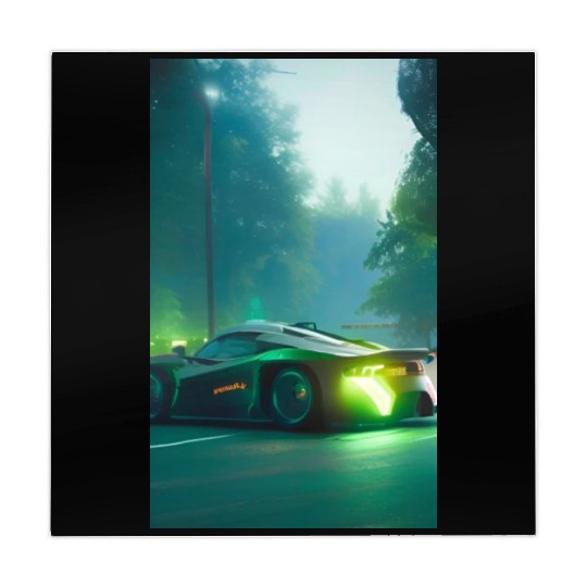 Futuristic grey neon car Mahjong Mats