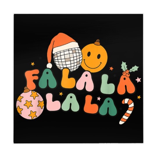 Retro Groovy Fa La La Christmas Cute Santa Hat Mahjong Mats