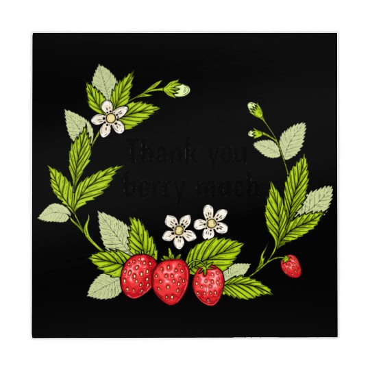 Thank you berry much, cute pun with strawberry Mahjong Mats