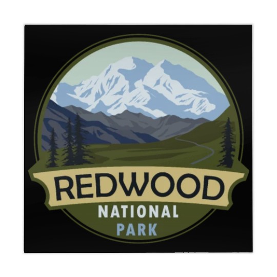 Cool Vintage Retro Redwood National Park Mountain Mahjong Mats