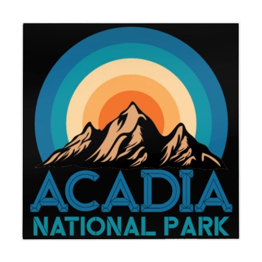 Cool Vintage Retro Acadia National Park Mountain Mahjong Mats