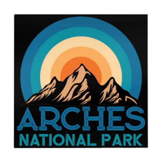 Cool Vintage Retro Arches National Park Mountain Mahjong Mats