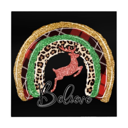 Xmas Christmas Believe Deer Buffalo Plaid Mahjong Mats