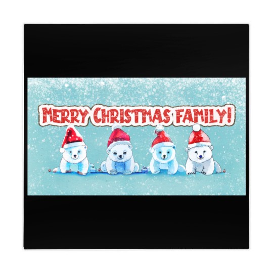 bear family wishing everyone a merry christmas Mahjong Mats