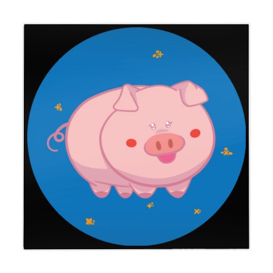 kawaii cute pink baby pig for farm animal lovers Mahjong Mats