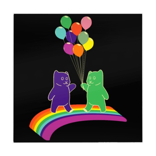 Kidcore gummy bears balloons rainbow colors gift Mahjong Mats