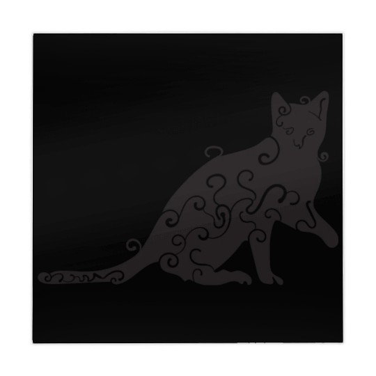 Black magic Cat desk mat , black cat holding on Mahjong Mats