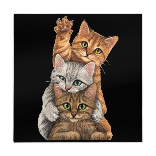 cute little Cats playing Wall lovers kitty kittens Mahjong Mats