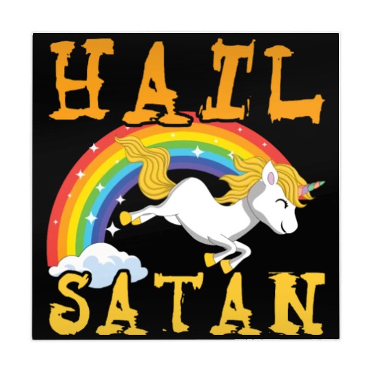 Hail Satan Unicorn Rainbow Metal Music Lover Rock Mahjong Mats
