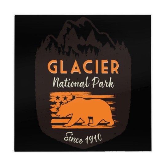 Glacier National Park US Flag Grizzly Bear Mahjong Mats