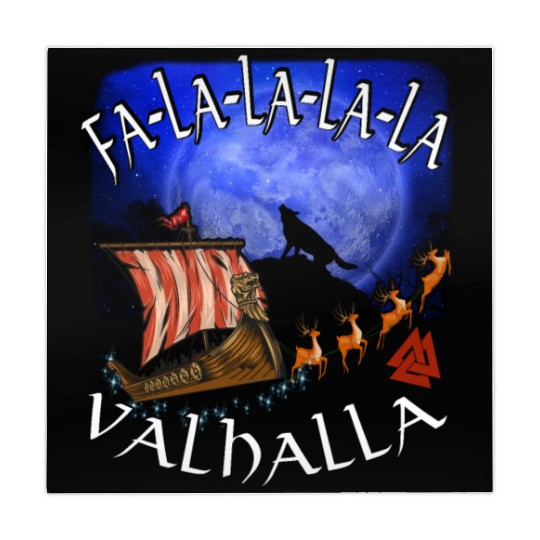 Fa La La La Valhalla Christmas Dragon Ship Vikings Mahjong Mats