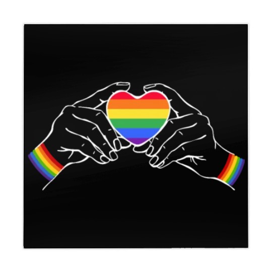 Cool LGBTQ rainbow heart saying Mahjong Mats