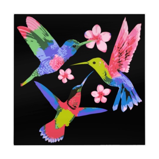 Rainbow Hummingbird Watercolor Colorful Bird Lover Mahjong Mats