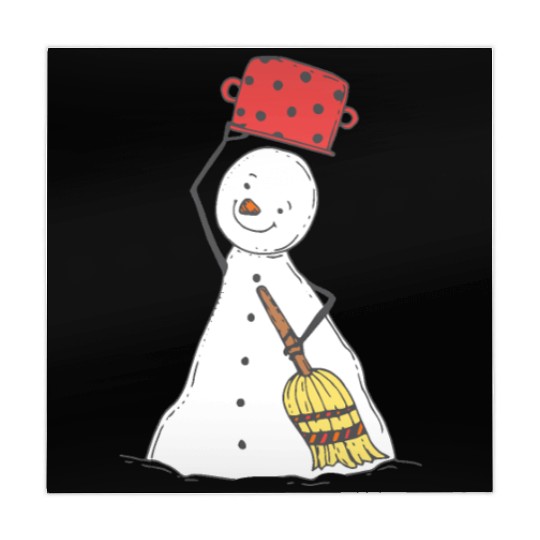 funny snowman with mustache and carrot Mahjong Mats