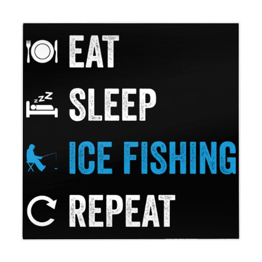 Eat Sleep Ice Fishing Repeat Ice Fishing Mahjong Mats