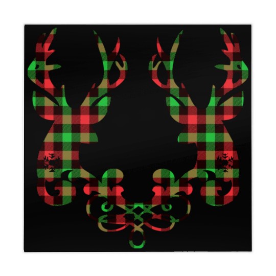 Buffalo plaid deer couple Mahjong Mats