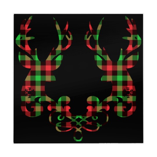 Buffalo plaid deer couple Mahjong Mats
