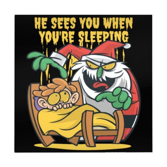 He sees when you are sleeping scary santa He sees Mahjong Mats
