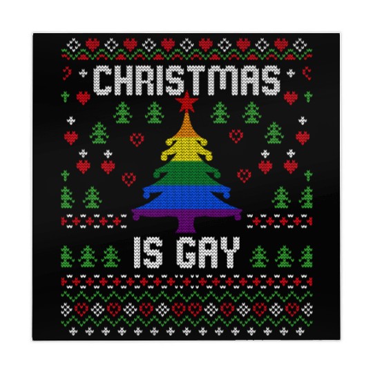 Christmas Is Gay Pride Rainbow Flag LGBTQA Ugly Xm Mahjong Mats