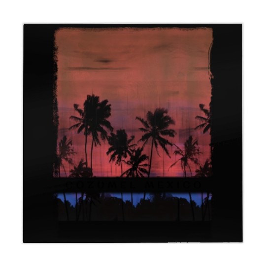 Cozumel Mexico Vacation Souvenir Beach Palm Tree Mahjong Mats