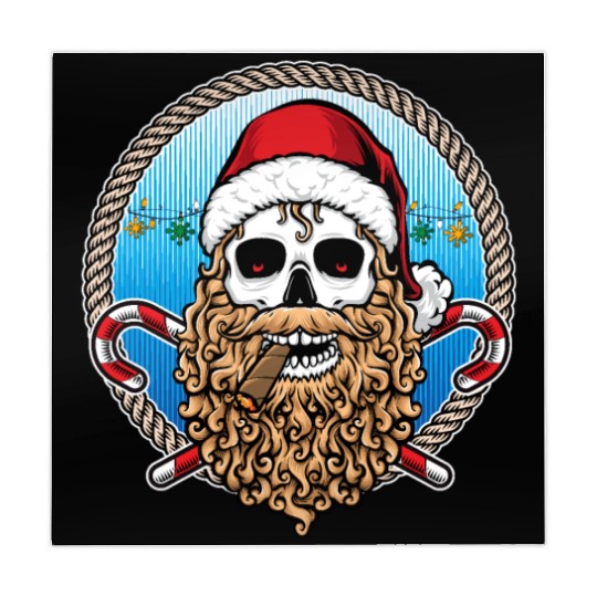 skull santa hat candy cane crew Mahjong Mats