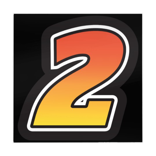 Number Two 2 Gradient Yellow Orange 3 Stroke Mahjong Mats