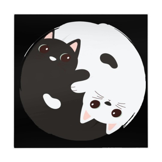 ying yang cat Mahjong Mats