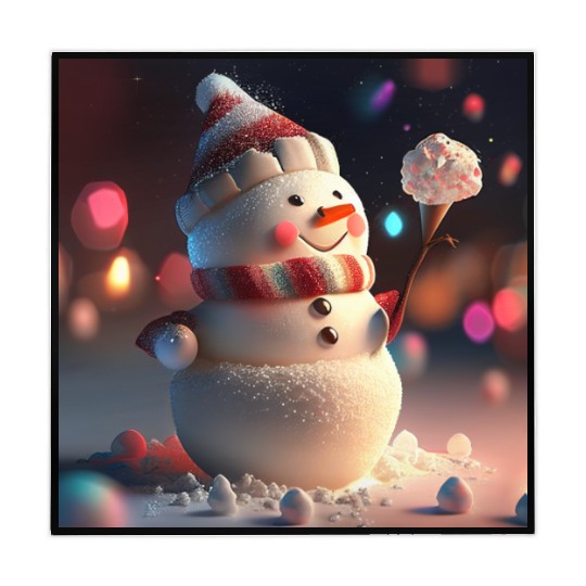 Snowman holding Candy Mahjong Mats