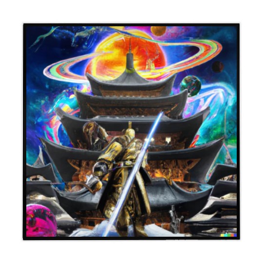 Painting of a warrior fighting in an alien world. Mahjong Mats