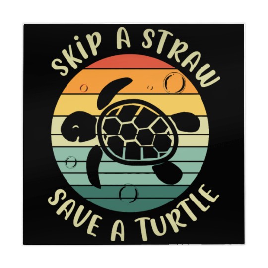 Skip A Straw Save A Turtle Retro Sunset Sea Turtle Mahjong Mats