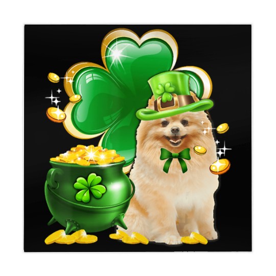 Pomeranian Dog Shamrock St Patricks Day Mahjong Mats