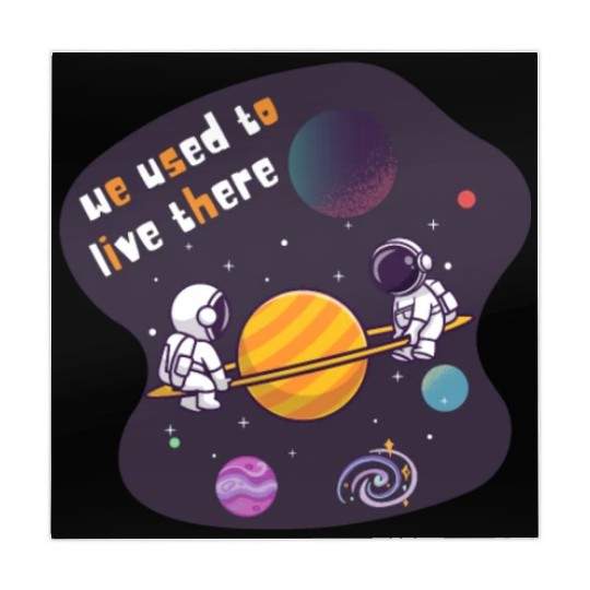 We Used To Live There Cool astronauts on Planets Mahjong Mats