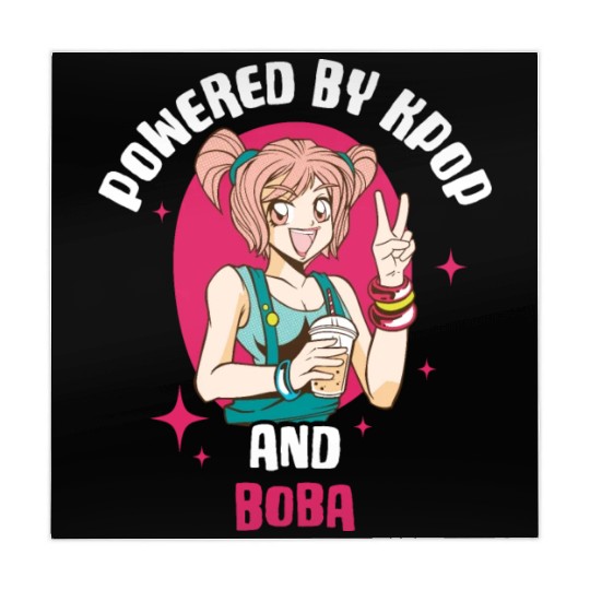 Powered By Kpop And Boba Funny Kpop Gift Mahjong Mats