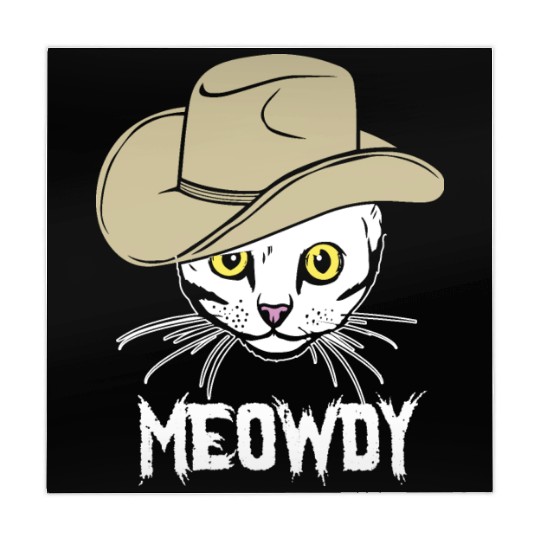 Meowdy Funny Cat Cowboy Hat Design Mahjong Mats