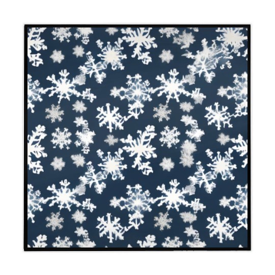 Snow pattern on navy blue background Mahjong Mats
